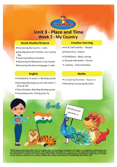 Preview of the first page of Unit 3 - Place and Time - Week 2 - My Country (Weekly compilation)