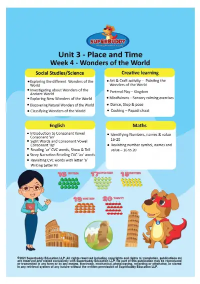 Preview of the first page of Unit 3 - Place and Time - Week 4 - Wonders of the World (Weekly compilation)
