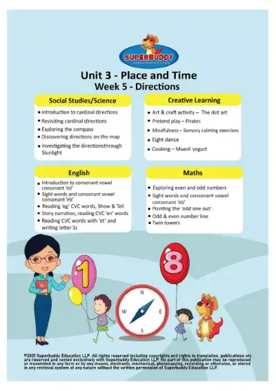 Preview of the first page of Unit 3 - Place and Time - Week 5 - Directions (Weekly compilation)