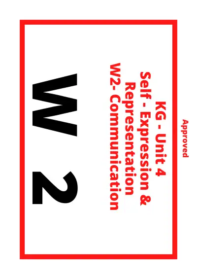 Preview of the first page of KG Unit 4 Week 2 Divider — Communication
