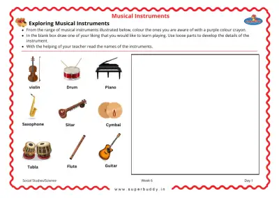 Preview of the first page of Exploring Musical Instruments