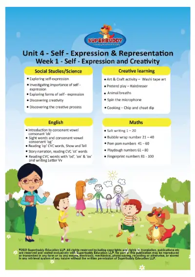 Preview of the first page of Unit 4 - Self-Expression & Representation - Week 1 - Self-Expression and Creativity (Weekly compilation)