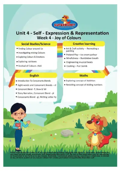 Preview of the first page of Unit 4 - Self-Expression & Representation - Week 4 - Joy of Colours (Weekly compilation)