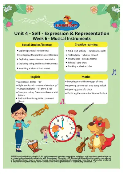 Preview of the first page of Unit 4 - Self-Expression & Representation - Week 6 - Musical Instruments (Weekly compilation)