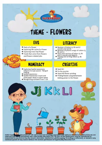 Preview of the first page of Nursery Week 16 — Theme: Flowers Cover Page