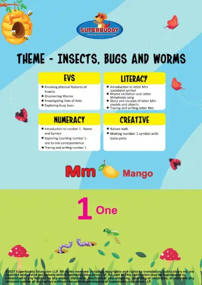 Preview of the first page of Nursery Week 17 — Theme: Insects, Bugs and Worms Cover Page