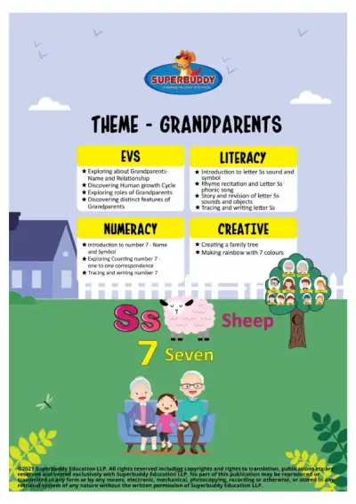 Preview of the first page of Nursery Week 23 — Theme: Grandparents Cover Page