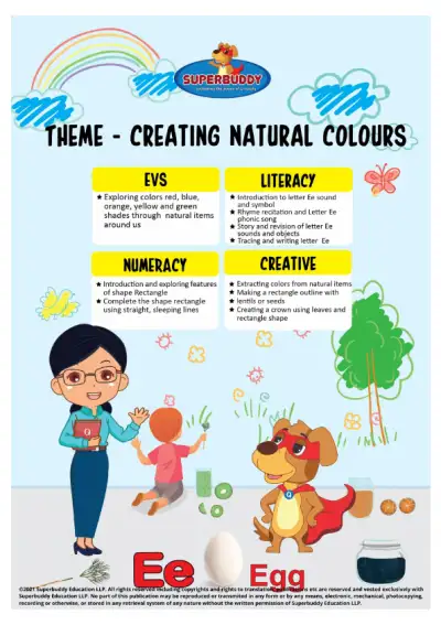 Preview of the first page of Nursery Week 6 — Theme: Creating Natural Colours Cover Page
