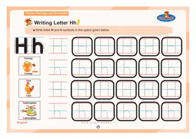 Preview of the first page of Writing Letter Hh