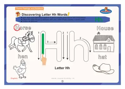 Preview of the first page of Discovering Letter Hh Words
