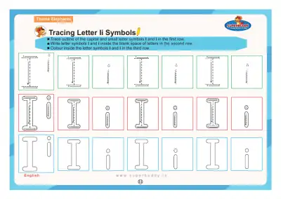 Preview of the first page of Tracing Letter Ii Symbols