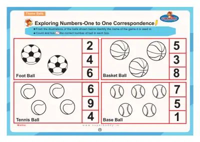Preview of the first page of Exploring Numbers: One-to-One Correspondence