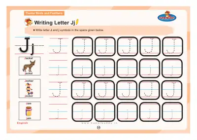 Preview of the first page of Writing Letter Jj