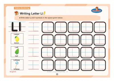 Preview of the first page of Writing Letter Ll