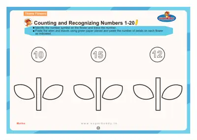Preview of the first page of Counting and Recognizing Numbers 1-20