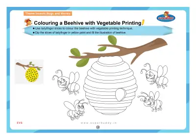 Preview of the first page of Colouring a Beehive with Vegetable Printing