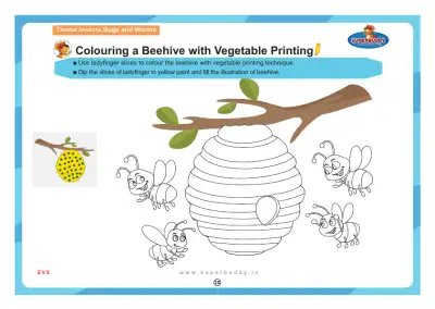 Preview of the first page of Colouring a Beehive with Vegetable Printing