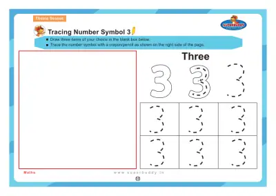 Preview of the first page of Tracing Number Symbol 3