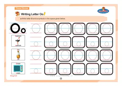 Preview of the first page of Writing Letter Oo