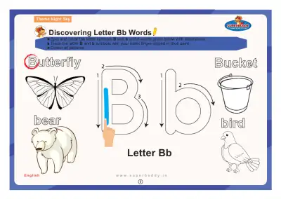 Preview of the first page of Discovering Letter Bb Words