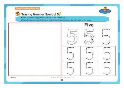 Preview of the first page of Tracing Number Symbol 5