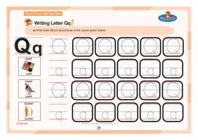 Preview of the first page of Writing Letter Qq