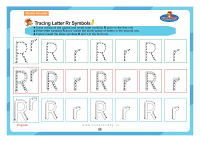 Preview of the first page of Tracing Letter Rr Symbols