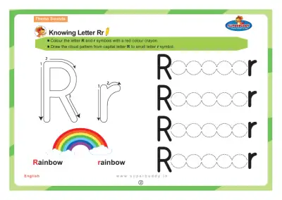 Preview of the first page of Nursery Theme 22 — Knowing Letter Rr
