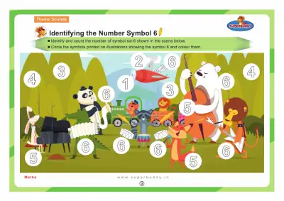 Preview of the first page of Nursery Theme 22 — Identifying the Number Symbol 6