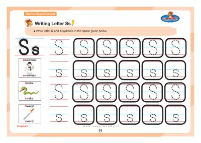 Preview of the first page of Writing Letter Ss