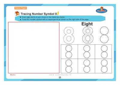 Preview of the first page of Tracing Number Symbol 8