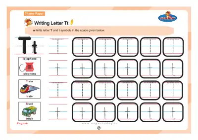 Preview of the first page of Writing Letter Tt