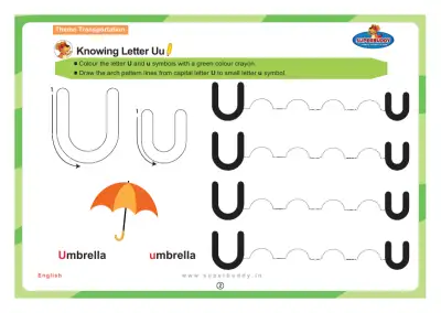 Preview of the first page of Knowing Letter Uu