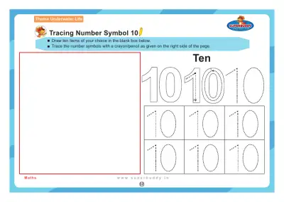 Preview of the first page of Tracing Number Symbol 10