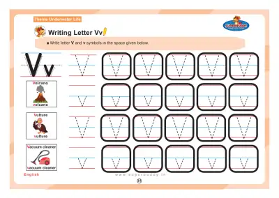 Preview of the first page of Writing Letter Vv
