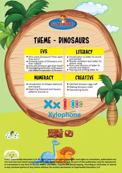 Preview of the first page of Nursery Theme 28 — Dinosaurs Cover Page