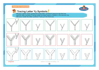 Preview of the first page of Tracing Letter Yy Symbols