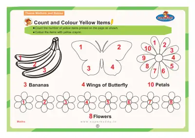 Preview of the first page of Count and Colour Yellow Items