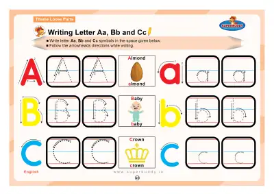 Preview of the first page of Writing Letter Aa, Bb and Cc
