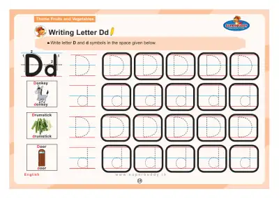Preview of the first page of Writing Letter Dd