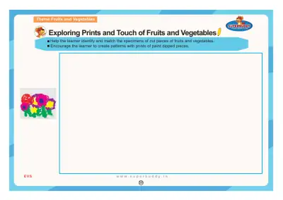 Preview of the first page of Exploring Prints and Touch of Fruits and Vegetables