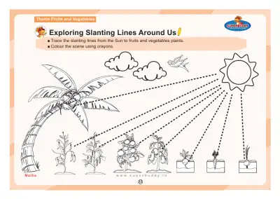Preview of the first page of Nursery Theme 5 — Exploring Slanting Lines Around Us