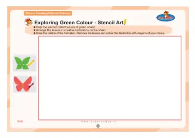 Preview of the first page of Nursery Theme 6 — Exploring Green Colour - Stencil Art