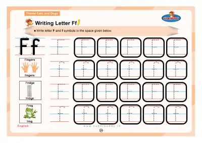 Preview of the first page of Writing Letter Ff