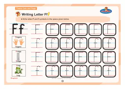 Preview of the first page of Writing Letter Ff