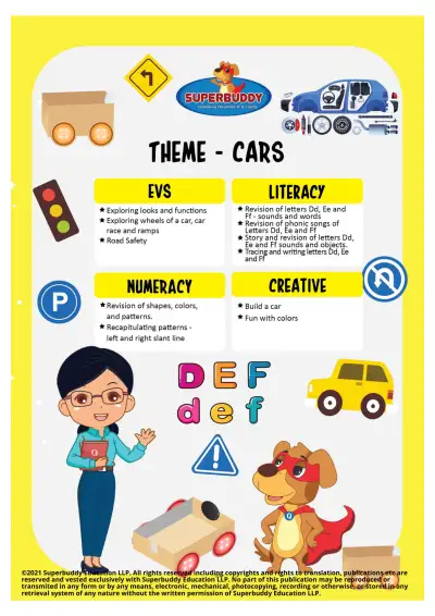 Preview of the first page of Theme 8: Cars - Cover Page