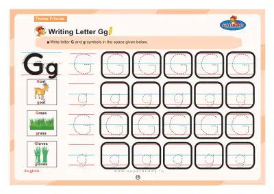 Preview of the first page of Writing Letter Gg