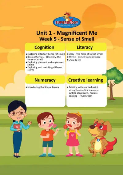 Preview of the first page of Pre-Nursery · Unit 1 / Magnificent Me · Week 5 — Sense of Smell