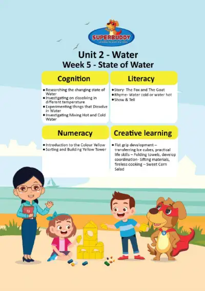 Preview of the first page of Pre-Nursery · Unit 2 / Water · Week 5 — State of Water