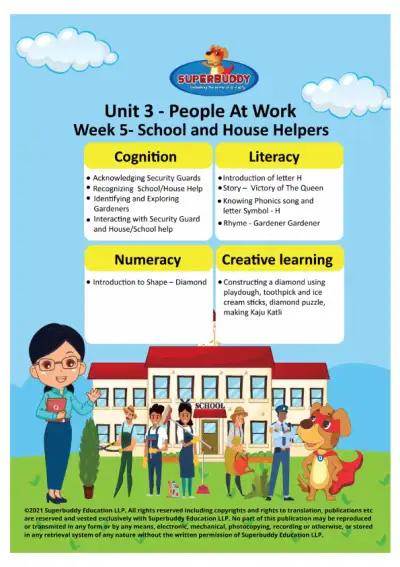 Preview of the first page of Pre-Nursery · Unit 3 / People At Work · Week 5 — School and House Helpers